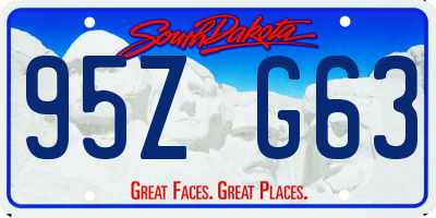 SD license plate 95ZG63
