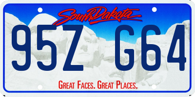 SD license plate 95ZG64