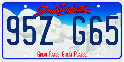 SD license plate 95ZG65