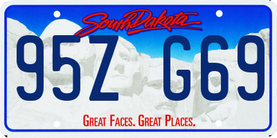 SD license plate 95ZG69