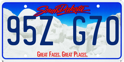 SD license plate 95ZG70