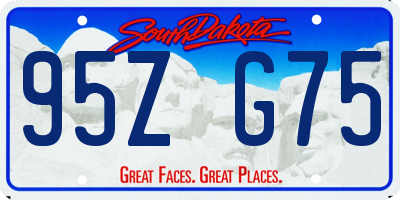 SD license plate 95ZG75
