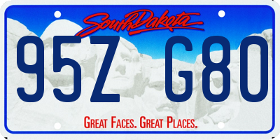 SD license plate 95ZG80