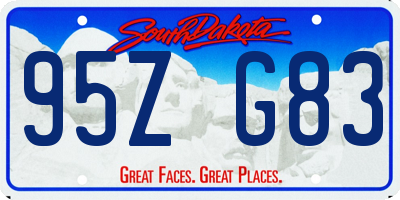 SD license plate 95ZG83