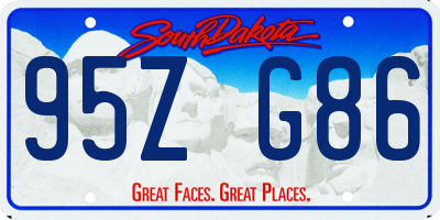 SD license plate 95ZG86