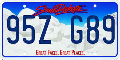 SD license plate 95ZG89