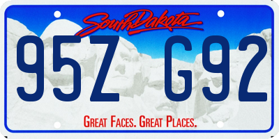 SD license plate 95ZG92
