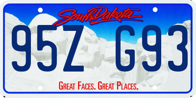 SD license plate 95ZG93