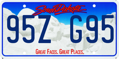 SD license plate 95ZG95