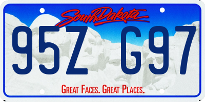 SD license plate 95ZG97