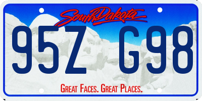 SD license plate 95ZG98