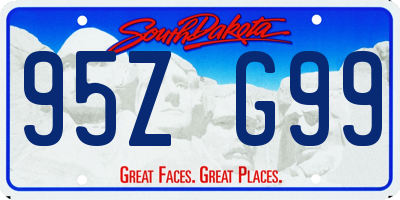 SD license plate 95ZG99