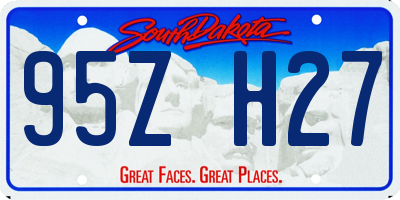 SD license plate 95ZH27