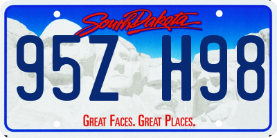 SD license plate 95ZH98