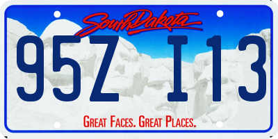 SD license plate 95ZI13