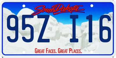 SD license plate 95ZI16