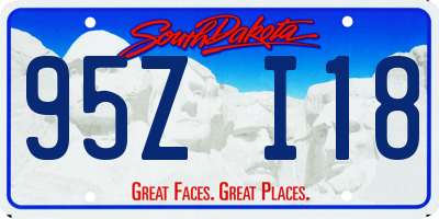 SD license plate 95ZI18