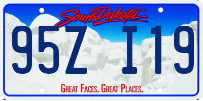 SD license plate 95ZI19