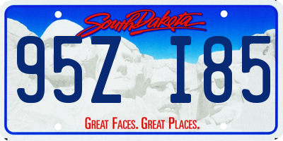 SD license plate 95ZI85