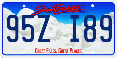 SD license plate 95ZI89