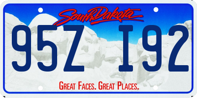 SD license plate 95ZI92