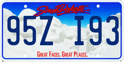 SD license plate 95ZI93