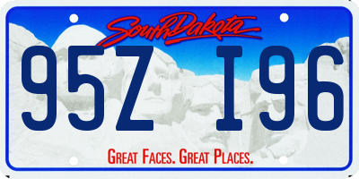 SD license plate 95ZI96