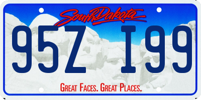SD license plate 95ZI99