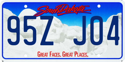 SD license plate 95ZJ04