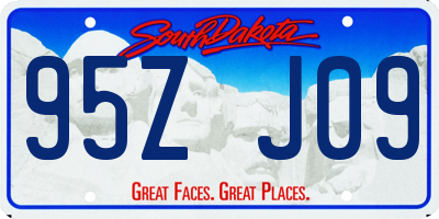 SD license plate 95ZJ09