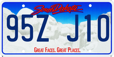 SD license plate 95ZJ10
