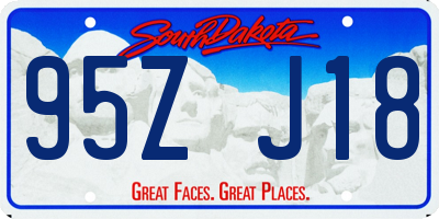 SD license plate 95ZJ18