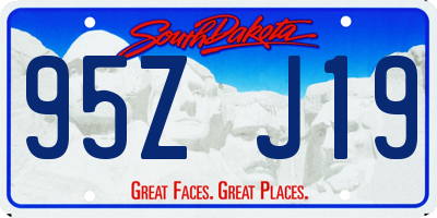 SD license plate 95ZJ19