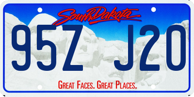 SD license plate 95ZJ20