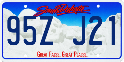 SD license plate 95ZJ21