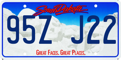 SD license plate 95ZJ22