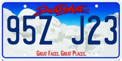 SD license plate 95ZJ23