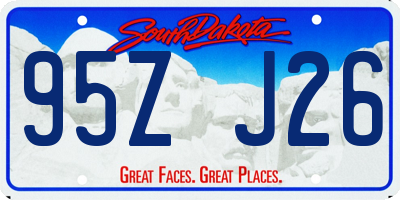 SD license plate 95ZJ26