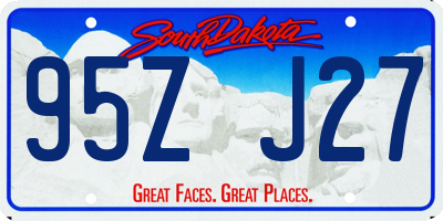 SD license plate 95ZJ27
