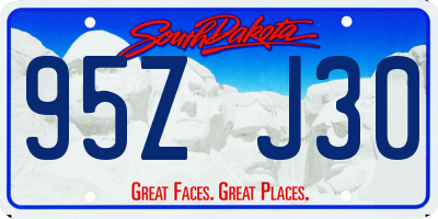 SD license plate 95ZJ30