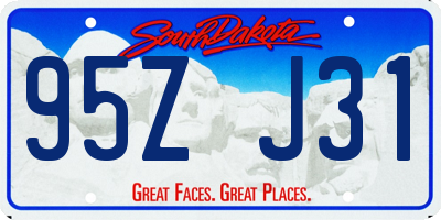 SD license plate 95ZJ31