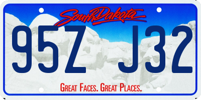 SD license plate 95ZJ32