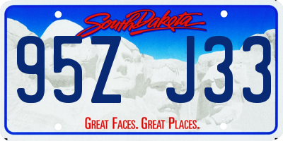 SD license plate 95ZJ33