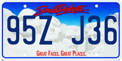 SD license plate 95ZJ36