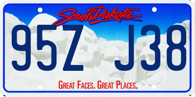 SD license plate 95ZJ38