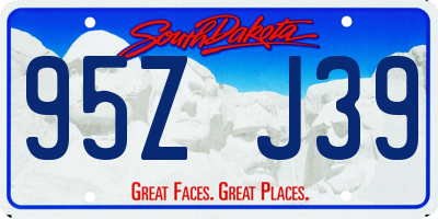 SD license plate 95ZJ39