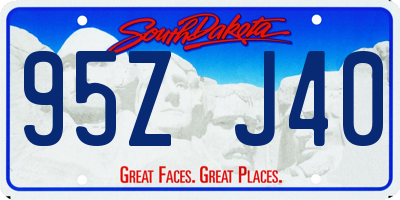 SD license plate 95ZJ40