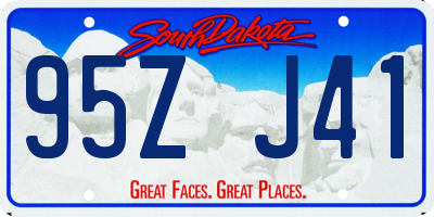 SD license plate 95ZJ41