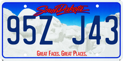 SD license plate 95ZJ43