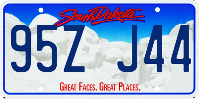 SD license plate 95ZJ44